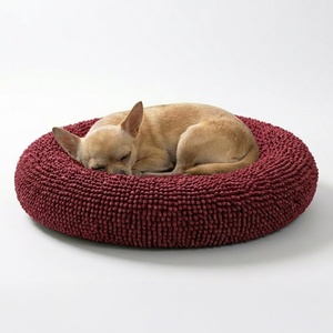 image:imageMuddy MatCloud K9 Bed for Dogs amp Cats Soft amp Relaxing Donut Dog Bed Chenille Material Removable Cover Washable amp Dryer SafeBrown Medium35x35Red