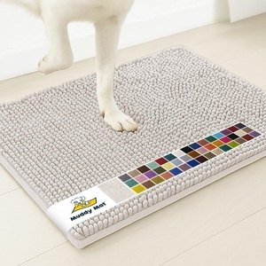 image:imageMuddy Mat  Super Water Absorbent Door Mat Indoor Microfiber Quick Dry Chenille Entryway Rug Slip Resistant Front Door Mat Indoor Mats for Entryway Machine Washable Pet Rug White 30x19