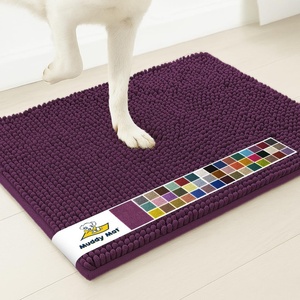 image:imageMuddy Mat  Super Water Absorbent Door Mat Indoor Microfiber Quick Dry Chenille Entryway Rug Slip Resistant Front Door Mat Indoor Mats for Entryway Machine Washable Pet Rug Dark Purple 19x30