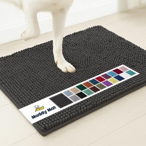 image:imageMuddy Mat  Super Water Absorbent Door Mat Indoor Microfiber Quick Dry Chenille Entryway Rug Slip Resistant Front Door Mat Indoor Mats for Entryway Machine Washable Pet Rug Charcoal 48x72