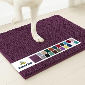 image:imageMuddy Mat  Super Water Absorbent Door Mat Indoor Microfiber Quick Dry Chenille Entryway Rug Slip Resistant Front Door Mat Indoor Mats for Entryway Machine Washable Pet Rug Dark Purple 48x72