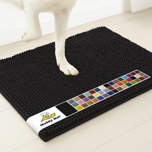 image:imageMuddy Mat  Super Water Absorbent Door Mat Indoor Microfiber Quick Dry Chenille Entryway Rug Slip Resistant Front Door Mat Indoor Mats for Entryway Machine Washable Pet Rug Black 30x19
