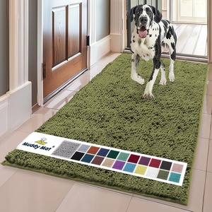 image:imageMuddy Mat  Super Water Absorbent Door Mat Indoor Microfiber Quick Dry Chenille Entryway Rug Slip Resistant Front Door Mat Indoor Mats for Entryway Machine Washable Pet Rug Army Green 24x60