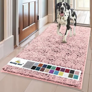 image:imageMuddy Mat  Super Water Absorbent Door Mat Indoor Microfiber Quick Dry Chenille Entryway Rug Slip Resistant Front Door Mat Indoor Mats for Entryway Machine Washable Pet Rug Pink 24x60