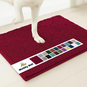image:imageMuddy Mat  Super Water Absorbent Door Mat Indoor Microfiber Quick Dry Chenille Entryway Rug Slip Resistant Front Door Mat Indoor Mats for Entryway Machine Washable Pet Rug Maroon 48x72