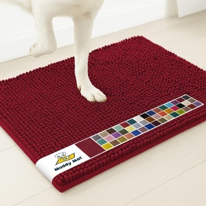 image:imageMuddy Mat  Super Water Absorbent Door Mat Indoor Microfiber Quick Dry Chenille Entryway Rug Slip Resistant Front Door Mat Indoor Mats for Entryway Machine Washable Pet Rug Maroon 19x30