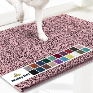 image:imageMuddy Mat  Super Water Absorbent Door Mat Indoor Microfiber Quick Dry Chenille Entryway Rug Slip Resistant Front Door Mat Indoor Mats for Entryway Machine Washable Pet Rug Pink 48x72