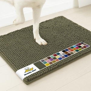 image:imageMuddy Mat  Super Water Absorbent Door Mat Indoor Microfiber Quick Dry Chenille Entryway Rug Slip Resistant Front Door Mat Indoor Mats for Entryway Machine Washable Pet Rug Army Green 19x30