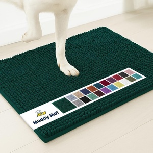 image:imageMuddy Mat  Super Water Absorbent Door Mat Indoor Microfiber Quick Dry Chenille Entryway RugSlip Resistant Front Door MatIndoor Mats for EntrywayMachine Washable Pet Rug Dark Green XXL 60X48