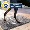 image:imageMuddy Mat Paw Dog Door Embroidery Mat Super Absorbent Microfiber Indoor Outdoor mat for Muddy Paws NonSlip Washable Pet Rug Quick Dry Chenille Entryway Carpet Machine Washable  Grey 19x30Pet Bowl