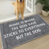 image:imageMuddy Mat Absorbent Microfiber Door Mat and Pet Rug Non Slip Washable Chenille Indoor Outdoor Rug  Warning Dog Cant Hold Its Licker Funny Pet Welcome Mat 19x30The Dog Hair Sticks To Everything But The Dog