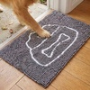 image:imageMuddy Mat Paw Dog Door Embroidery Mat Super Absorbent Microfiber Indoor Outdoor mat for Muddy Paws NonSlip Washable Pet Rug Quick Dry Chenille Entryway Carpet Machine Washable  Grey 19x30Pet Bowl