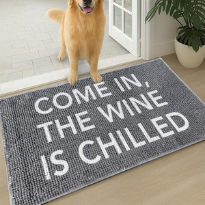 image:imageMuddy Mat Absorbent Microfiber Door Mat and Pet Rug Non Slip Washable Chenille Indoor Outdoor Rug  Warning Dog Cant Hold Its Licker Funny Pet Welcome Mat 19x30Come In The Wine Is Chilled