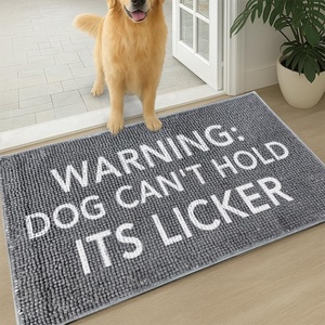 image:imageMuddy Mat Absorbent Microfiber Door Mat and Pet Rug Non Slip Washable Chenille Indoor Outdoor Rug  Warning Dog Cant Hold Its Licker Funny Pet Welcome Mat 19x30Warning Dogs Cant Hold Its Licker