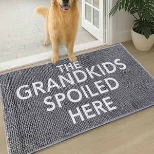 image:imageMuddy Mat Absorbent Microfiber Door Mat and Pet Rug Non Slip Washable Chenille Indoor Outdoor Rug  Warning Dog Cant Hold Its Licker Funny Pet Welcome Mat 19x30The Grandkids Spoiled Here