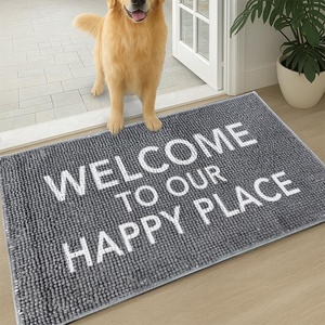 image:imageMuddy Mat Absorbent Microfiber Door Mat and Pet Rug Non Slip Washable Chenille Indoor Outdoor Rug  Warning Dog Cant Hold Its Licker Funny Pet Welcome Mat 19x30Welcome To Our Happy Place