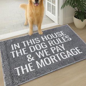 image:imageMuddy Mat Absorbent Microfiber Door Mat and Pet Rug Non Slip Washable Chenille Indoor Outdoor Rug  Warning Dog Cant Hold Its Licker Funny Pet Welcome Mat 19x30In This House The Dog Rules  We Pay The Mortgage