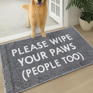 image:imageMuddy Mat Absorbent Microfiber Door Mat and Pet Rug Non Slip Washable Chenille Indoor Outdoor Rug  Warning Dog Cant Hold Its Licker Funny Pet Welcome Mat 19x30Please Wipe Your Paws People Too