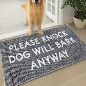 image:imageMuddy Mat Absorbent Microfiber Door Mat and Pet Rug Non Slip Washable Chenille Indoor Outdoor Rug  Warning Dog Cant Hold Its Licker Funny Pet Welcome Mat 19x30Please Knock Dog Will Bark Anyway