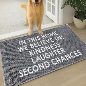 image:imageMuddy Mat Absorbent Microfiber Door Mat and Pet Rug Non Slip Washable Chenille Indoor Outdoor Rug  Warning Dog Cant Hold Its Licker Funny Pet Welcome Mat 19x30We Believe In Kindness Laughter Second Chances