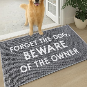 image:imageMuddy Mat Absorbent Microfiber Door Mat and Pet Rug Non Slip Washable Chenille Indoor Outdoor Rug  Warning Dog Cant Hold Its Licker Funny Pet Welcome Mat 19x30Forget The Dog  Beware Of The Owner