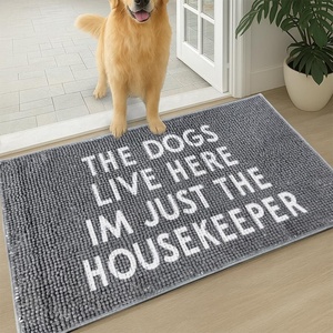 image:imageMuddy Mat Absorbent Microfiber Door Mat and Pet Rug Non Slip Washable Chenille Indoor Outdoor Rug  Warning Dog Cant Hold Its Licker Funny Pet Welcome Mat 19x30The Dogs Live Here IM Just The Housekeeper