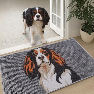 image:imageMuddy Mat Highly Water Absorbent Microfiber Door Mat and Pet Carpet SlipResistant Thick Washable Soft Chenille Mat for Kitchen Bedroom Indoor and Outdoor  Dog Face Rottweiler 19X30Cavalier Spaniel
