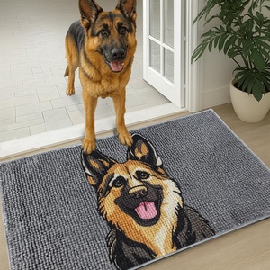 image:imageMuddy Mat Highly Water Absorbent Microfiber Door Mat and Pet Carpet SlipResistant Thick Washable Soft Chenille Mat for Kitchen Bedroom Indoor and Outdoor  Dog Face Rottweiler 19X30German Shepherd