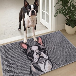 image:imageMuddy Mat Highly Water Absorbent Microfiber Door Mat and Pet Carpet SlipResistant Thick Washable Soft Chenille Mat for Kitchen Bedroom Indoor and Outdoor  Dog Face Rottweiler 19X30French Bulldog