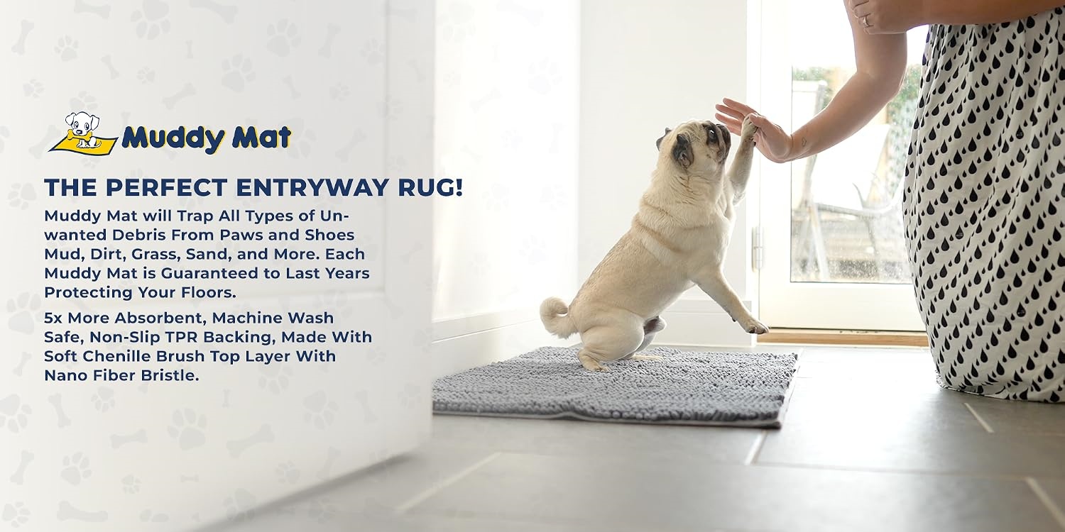 Muddy Mat｜Super Water Absorbent Door Mat,High‑Absorption Chenille Mats for Dog Households